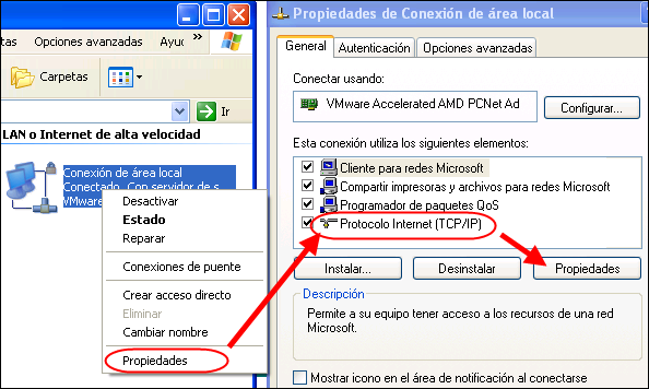 DNS en Windows XP