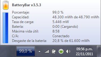 BatteryBar – Estadísticas completas de la batería de tu portátil