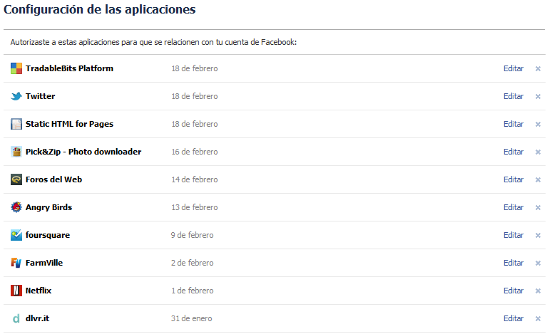 Limpia tu Facebook eliminando aplicaciones que no utilices